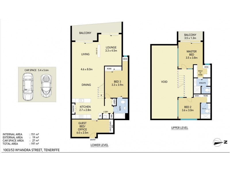 1003/53 Wyandra Street, Teneriffe QLD 4005 Floorplan
