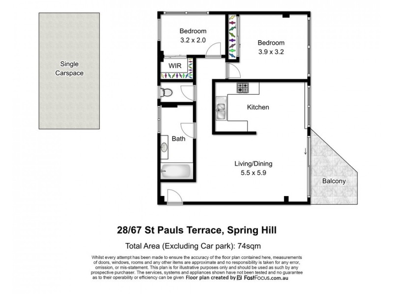 28/67 St Pauls Terrace, Spring Hill QLD 4000 Floorplan