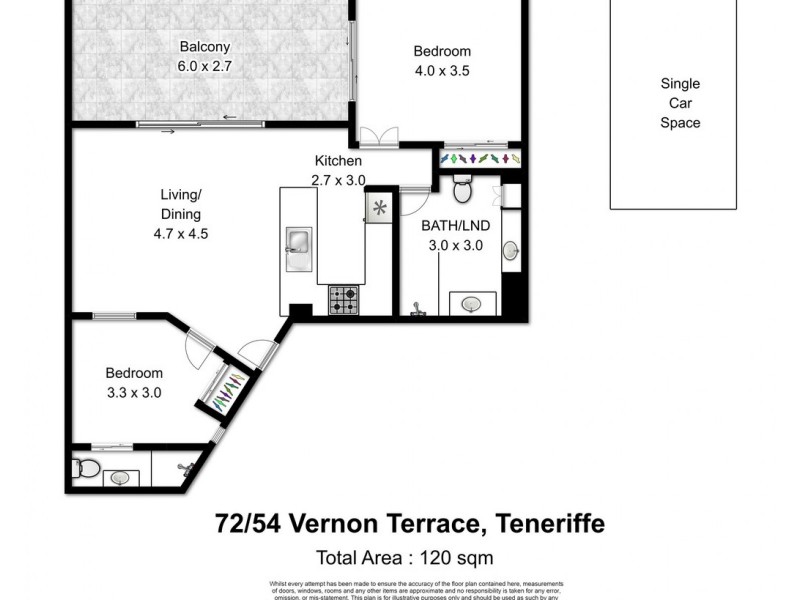 72/54 Vernon Terrace, Teneriffe QLD 4005 Floorplan
