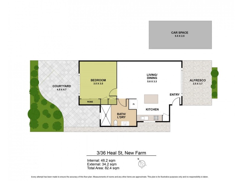 3/36 Heal Street, New Farm QLD 4005 Floorplan