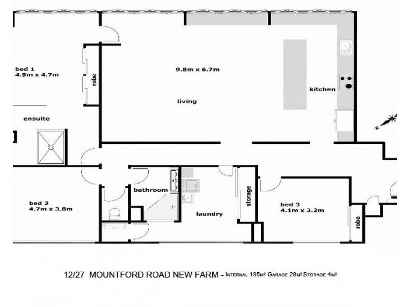 12/27 Mountford Road, New Farm QLD 4005 Floorplan