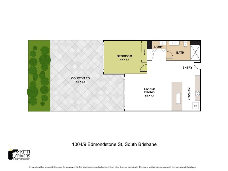 1006/9 Edmondstone Street, South Brisbane QLD 4101 Floorplan