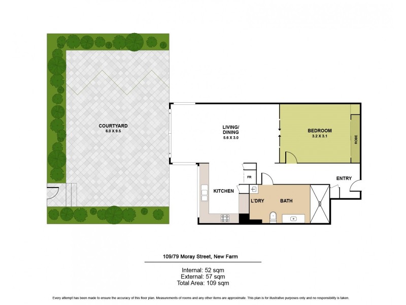 109/79 Moray Street, New Farm QLD 4005 Floorplan
