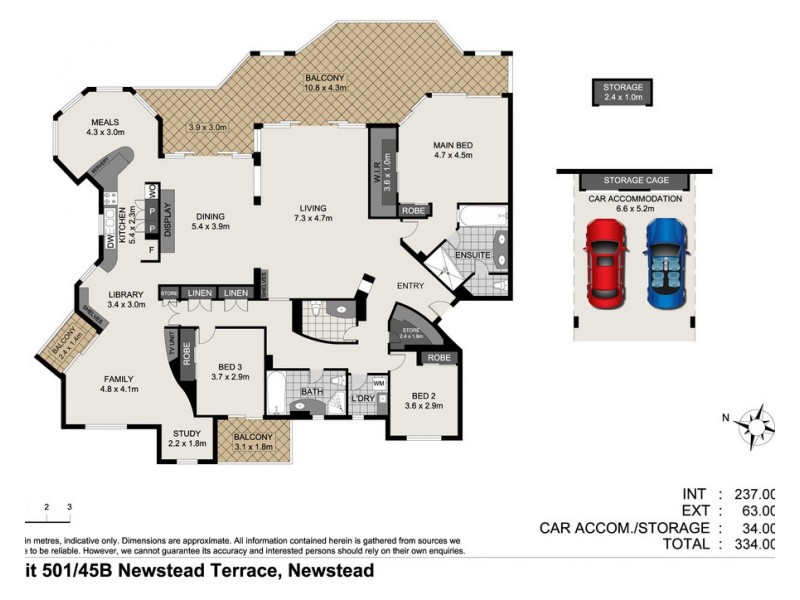 501/45B Newstead Terrace, Newstead QLD 4006 Floorplan