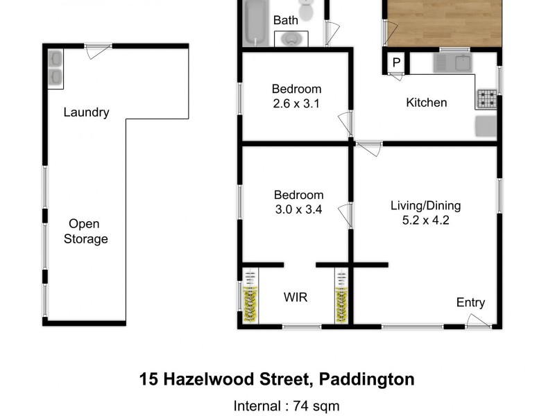 15 Hazlewood Street, Paddington QLD 4064 Floorplan