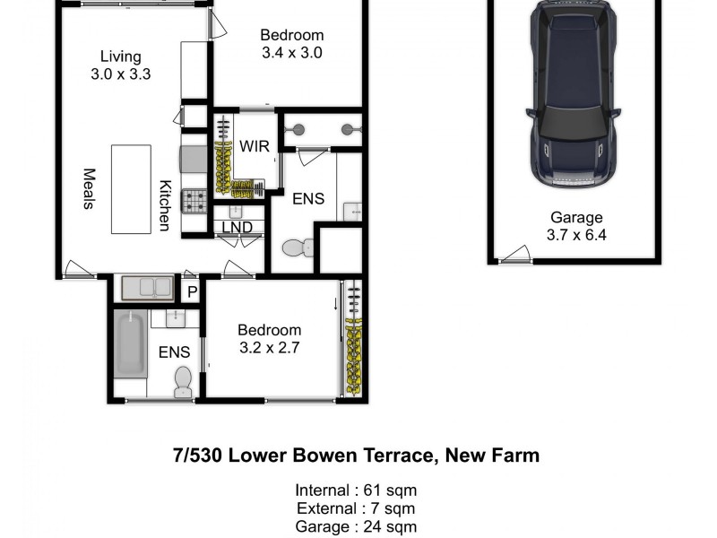 7/530 Lower Bowen Terrace, New Farm QLD 4005 Floorplan