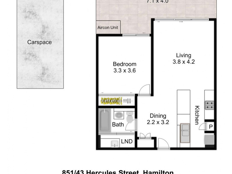 851/43 Hercules Street, Hamilton QLD 4007 Floorplan