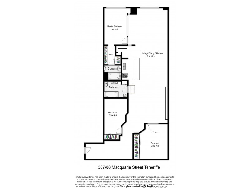 307/88 Macquarie Street, Teneriffe QLD 4005 Floorplan