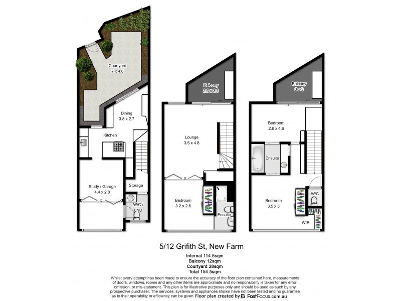 5/12 GRIFFITH STREET, New Farm QLD 4005 Floorplan