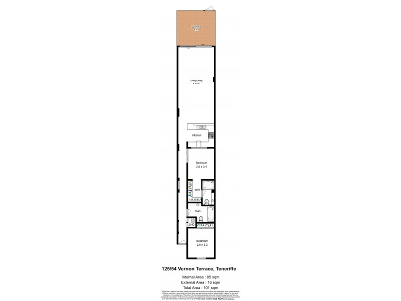 125/54 Vernon Tce, Teneriffe QLD 4005 Floorplan