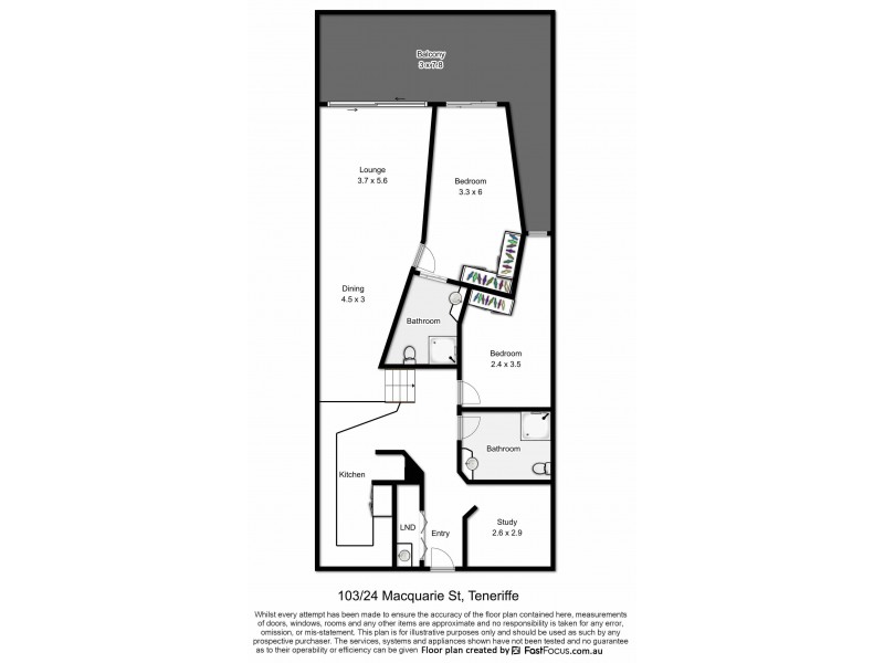 103/24 Macquarie Street, Teneriffe QLD 4005 Floorplan