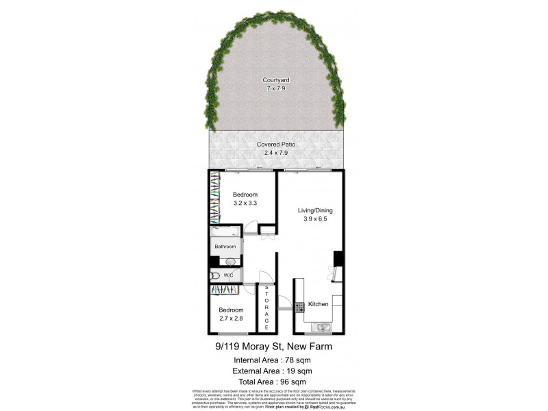 9/119 Moray Street, New Farm QLD 4005 Floorplan