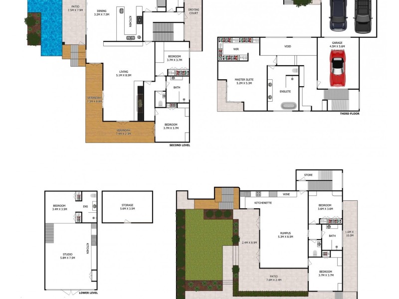 22 Davidson Terrace, Teneriffe QLD 4005 Floorplan