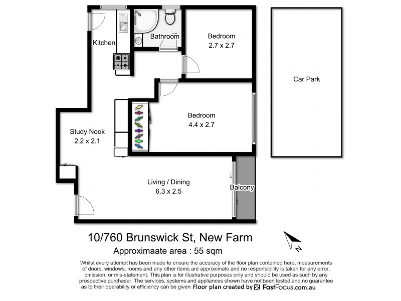 10/760 BRUNSWICK STREET, New Farm QLD 4005 Floorplan