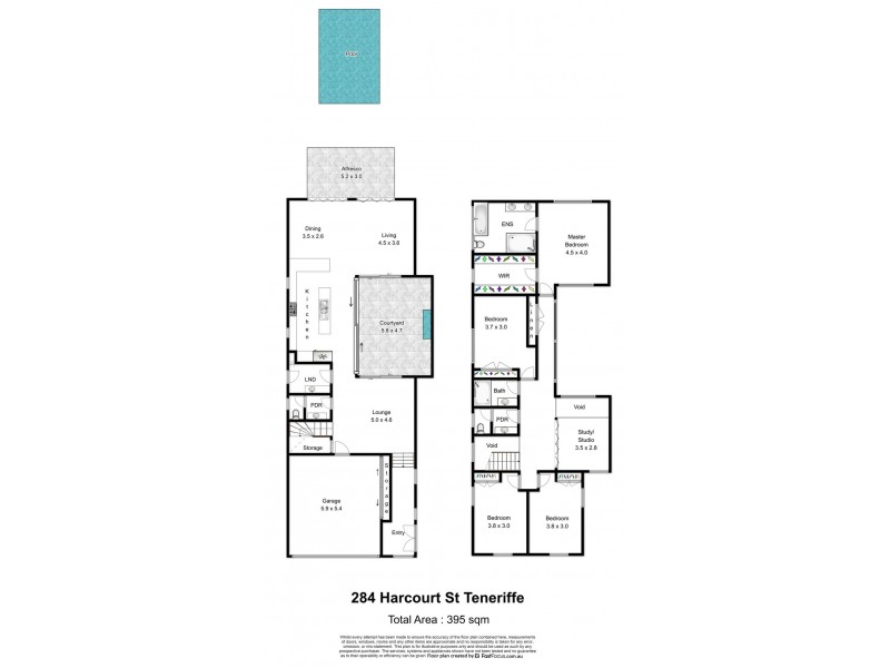 284 Harcourt Street, Teneriffe QLD 4005 Floorplan