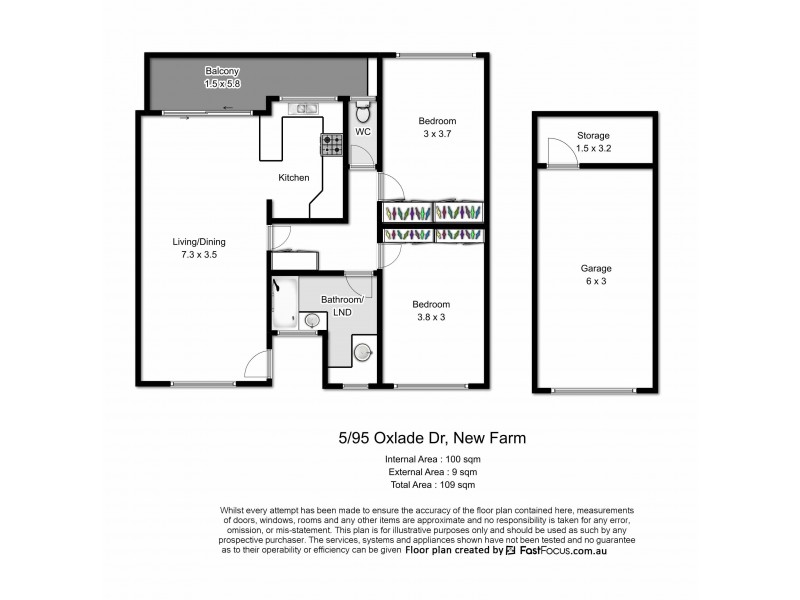 5/95 Oxlade Drive, New Farm QLD 4005 Floorplan