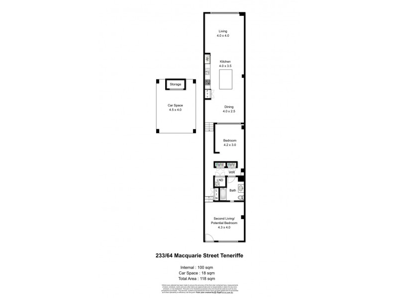 233/64 Macquarie Street, Teneriffe QLD 4005 Floorplan