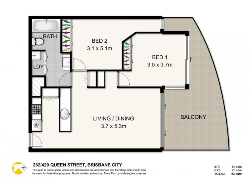282/420 Queen Street, Brisbane City QLD 4000 Floorplan