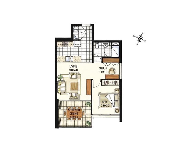 1401/128 Charlotte Street, Brisbane City QLD 4000 Floorplan