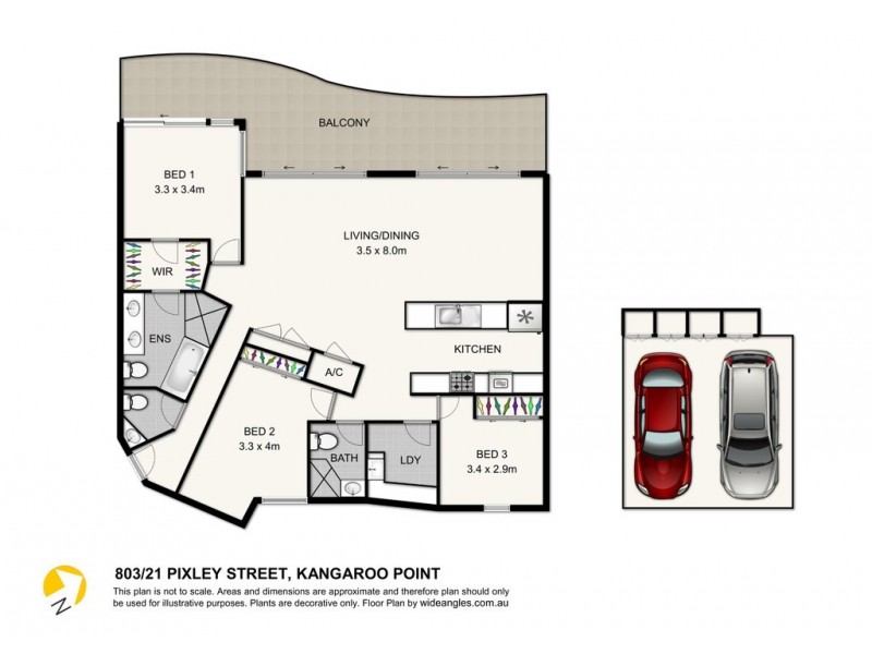 803/21 Pixley Street, Kangaroo Point QLD 4169 Floorplan