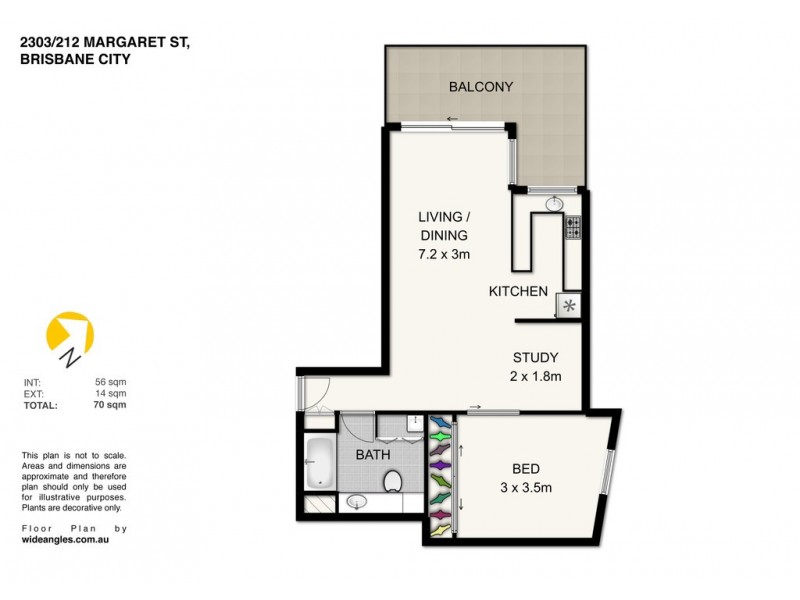 2303/212 Margaret Street, Brisbane City QLD 4000 Floorplan
