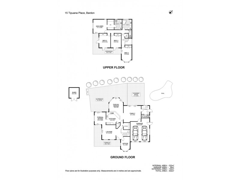 15 Tipuana Place, Bardon QLD 4065 Floorplan