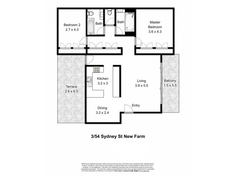 3/54 Sydney Street, New Farm QLD 4005 Floorplan