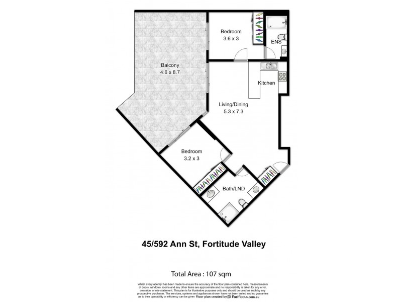 F45/41 Gotha Street, Fortitude Valley QLD 4006 Floorplan