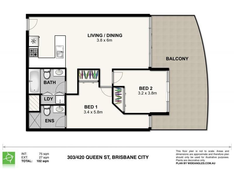 303/420 Queen Street, Brisbane City QLD 4000 Floorplan