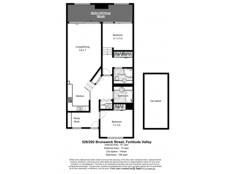 526/292 Brunswick Street, Fortitude Valley QLD 4006 Floorplan