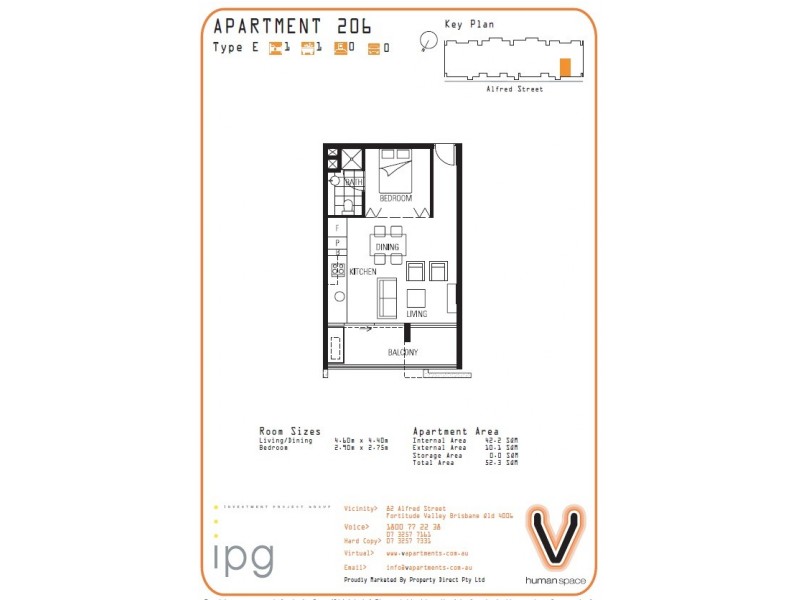 206/82 Alfred Street, Fortitude Valley QLD 4006 Floorplan
