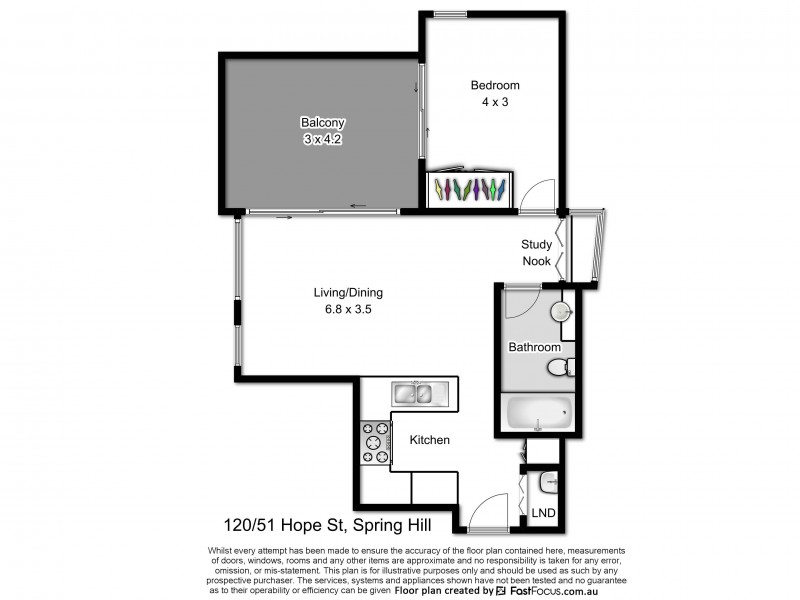 120/51 HOPE ST, Spring Hill QLD 4000 Floorplan