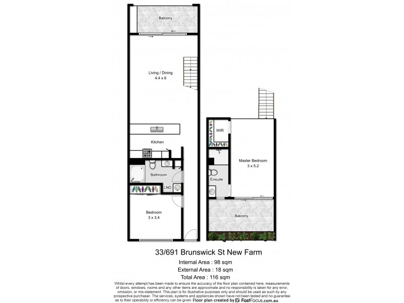 33/691 Brunswick Street, New Farm QLD 4005 Floorplan