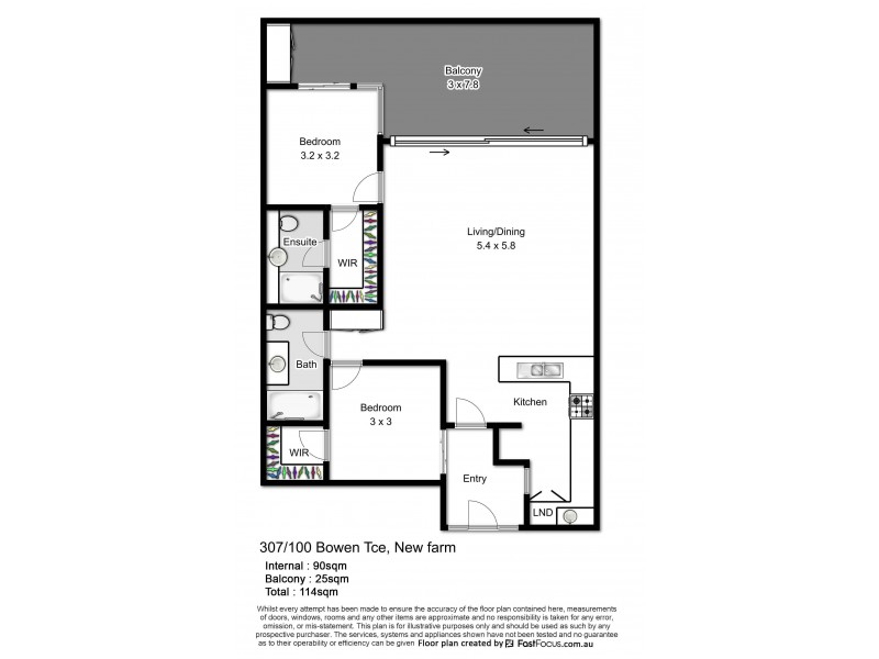 307/100 Bowen Terrace, Fortitude Valley QLD 4006 Floorplan