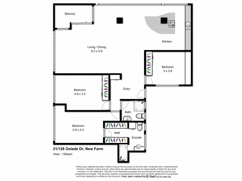 21/128 Oxlade Drive, New Farm QLD 4005 Floorplan