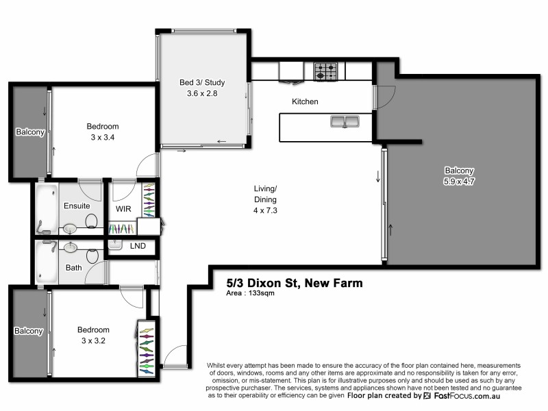 5/1 Dixon Street, New Farm QLD 4005 Floorplan