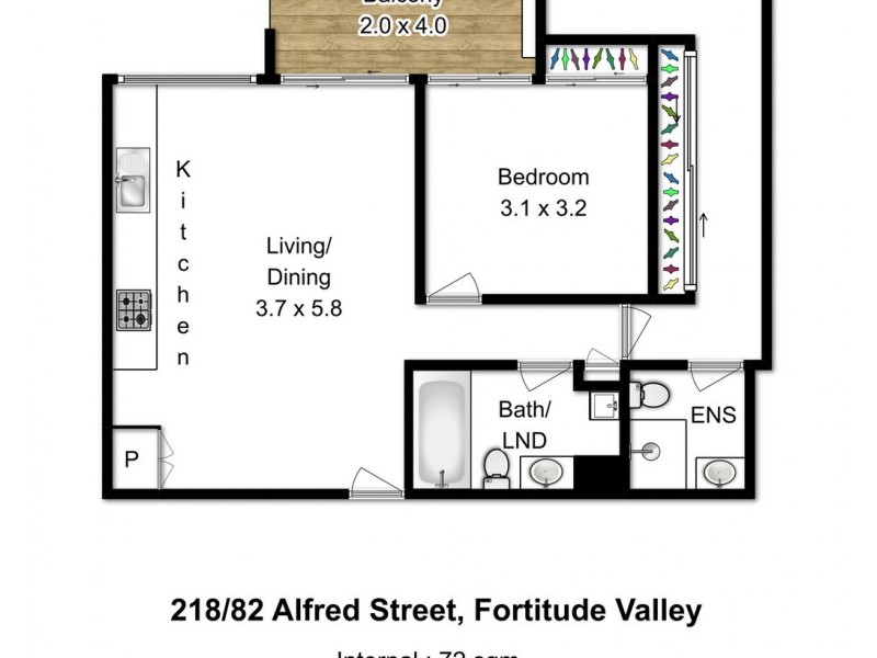 218/82 Alfred Street, Fortitude Valley QLD 4006 Floorplan