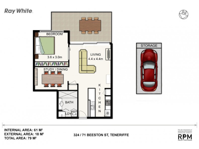 324/71 Beeston Street, Teneriffe QLD 4005 Floorplan