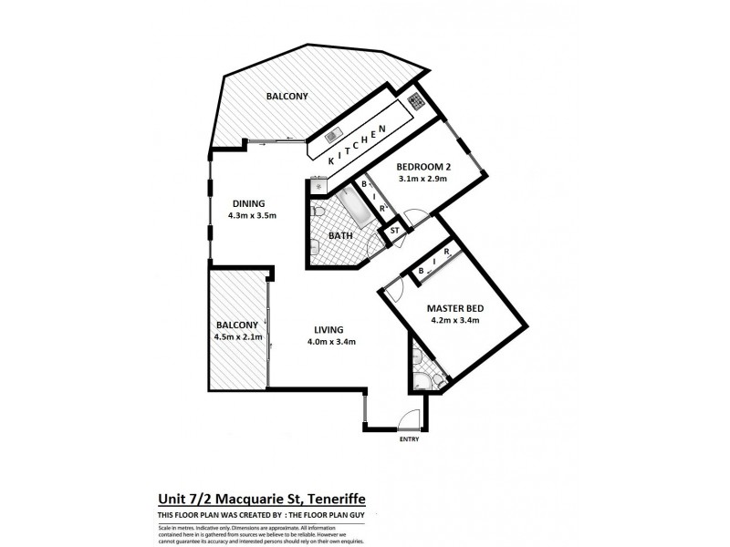 7/2 MACQUARIE STREET, New Farm QLD 4005 Floorplan
