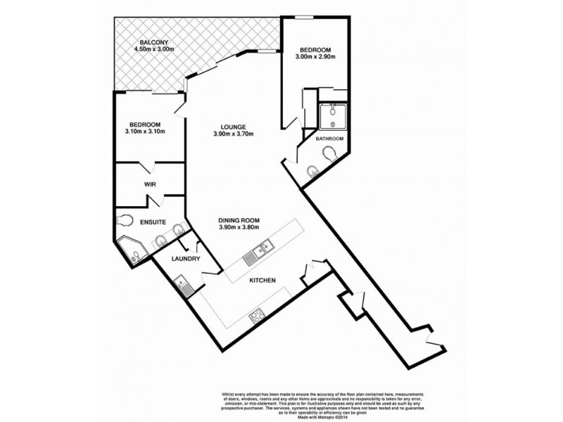 413/100 Bowen Terrace, Fortitude Valley QLD 4006 Floorplan