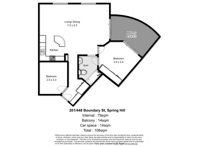 201/448 Boundary Street, Spring Hill QLD 4000 Floorplan