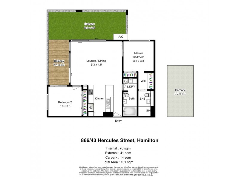 866/43 Hercules Street, Hamilton QLD 4007 Floorplan
