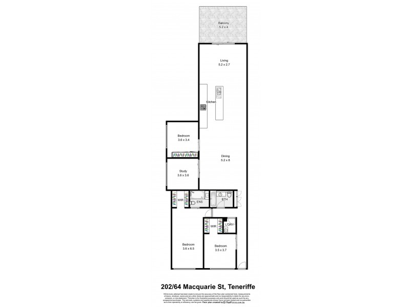 202/64 Macquarie Street, Teneriffe QLD 4005 Floorplan