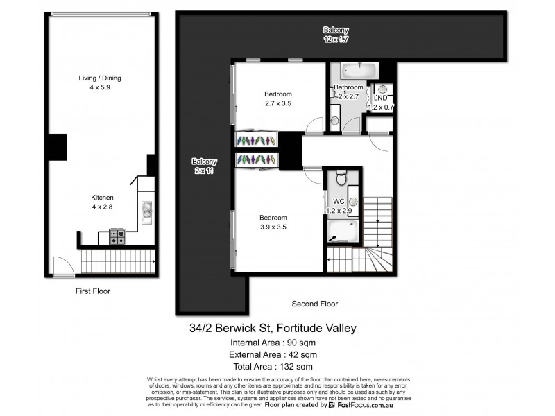 34/2 Berwick Street, Fortitude Valley QLD 4006 Floorplan
