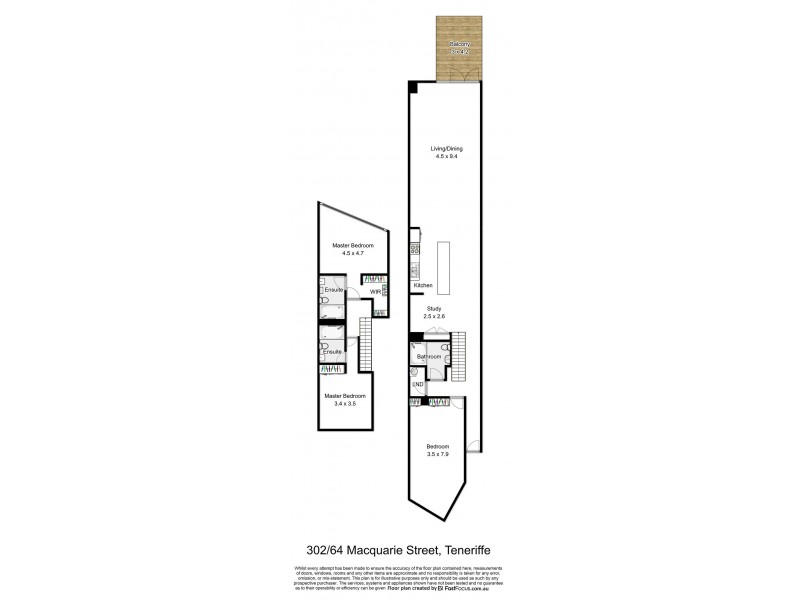 302/64 Macquarie Street, Teneriffe QLD 4005 Floorplan