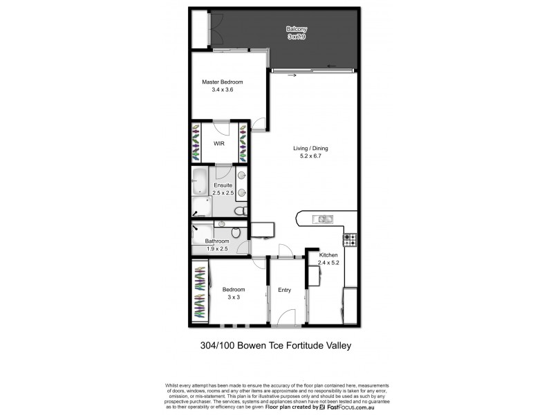 304/100 Bowen Terrace, Fortitude Valley QLD 4006 Floorplan