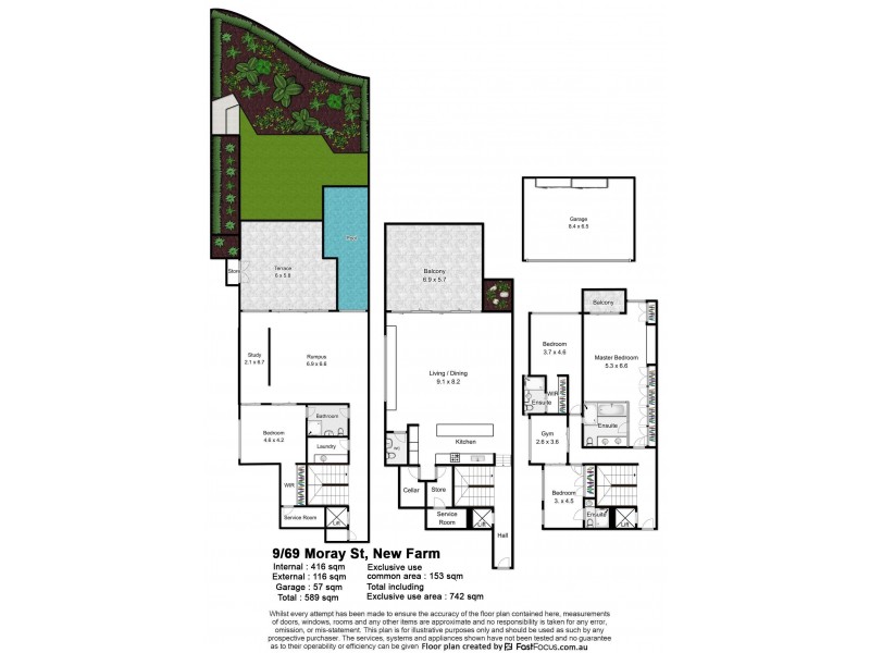 9/69 Moray Street, New Farm QLD 4005 Floorplan