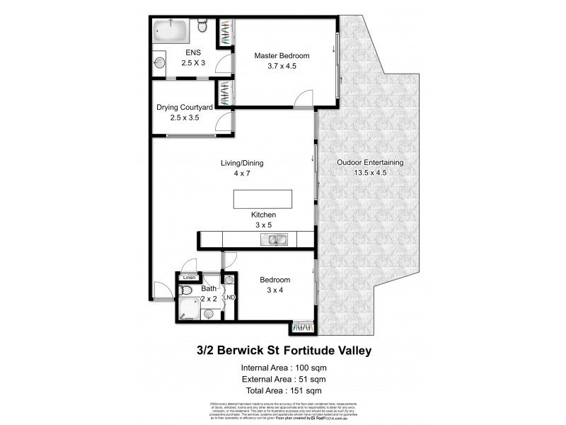 3/2 Berwick Street, Fortitude Valley QLD 4006 Floorplan