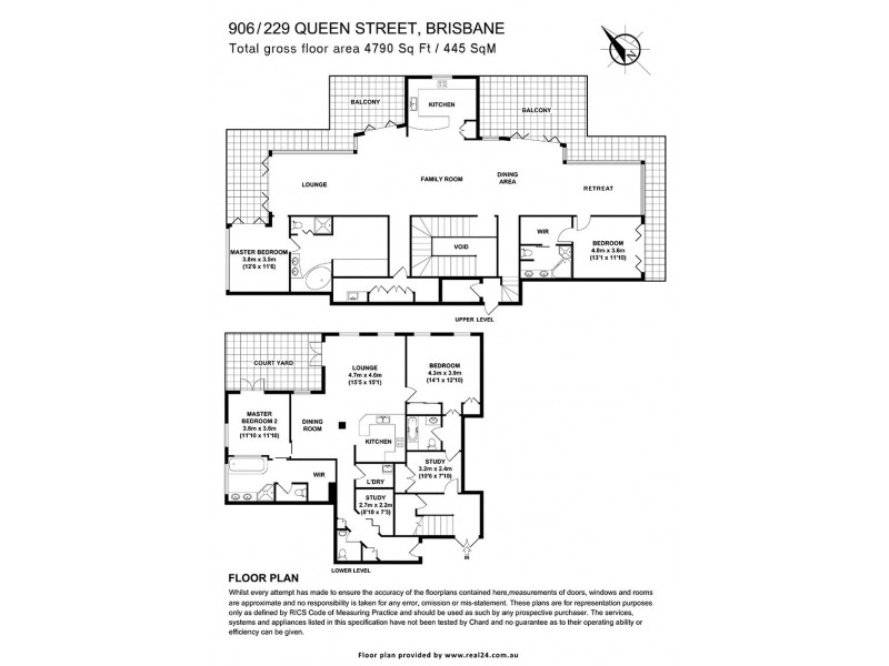 905-906/229 Queen Street, Brisbane City QLD 4000 Floorplan