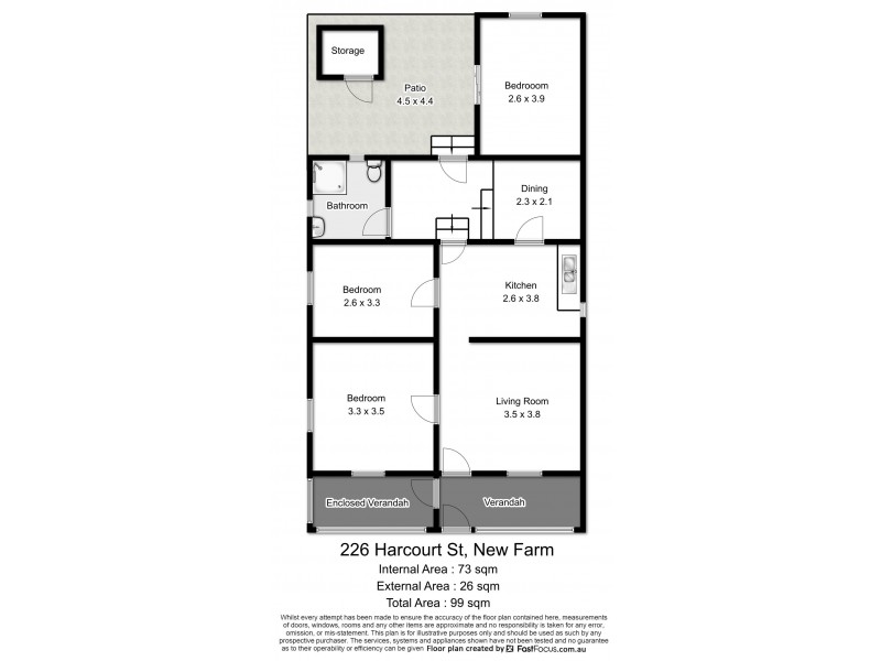 226 Harcourt Street, New Farm QLD 4005 Floorplan